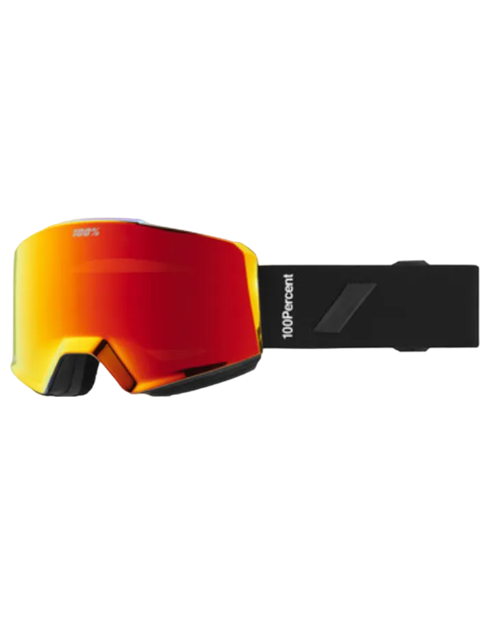 100% Norg HiPER Snow Goggles - Black / Red Mirror - 2023