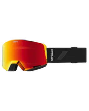 100% Norg HiPER Snow Goggles - Black / Red Mirror - 2023