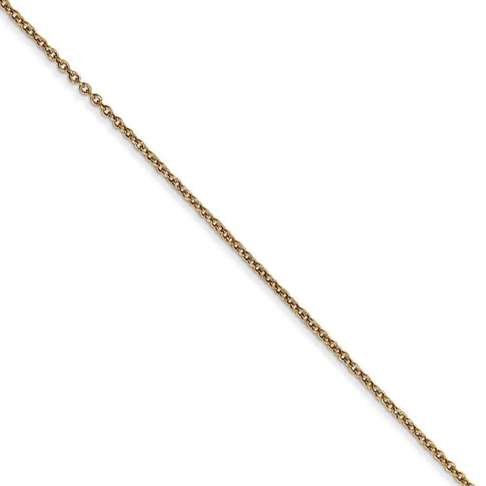 14k Yellow Gold 3D Pair of Snow Skis Necklace