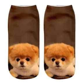 3D Print Unisex Cute Low Cut Ankle Length Socks in Multiple Colors