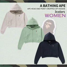 A BATHING APE  |Street Style Long Sleeves Plain Cotton Logo