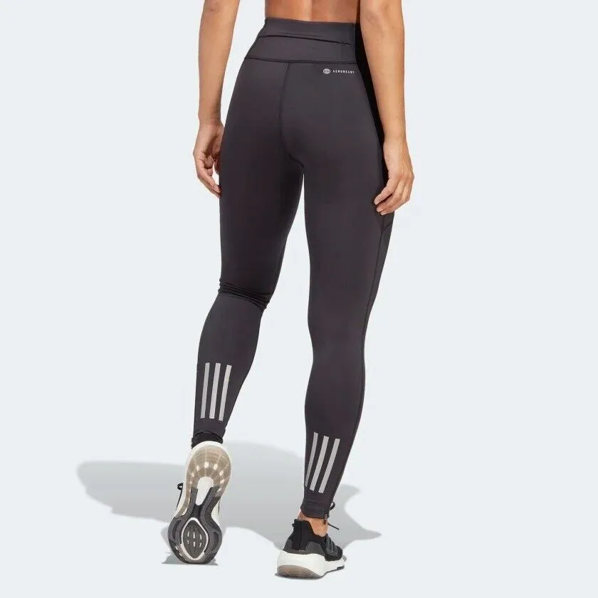 adidas Dailyrun Womens Running Tights Ladies Gym Leggings Pocket Black