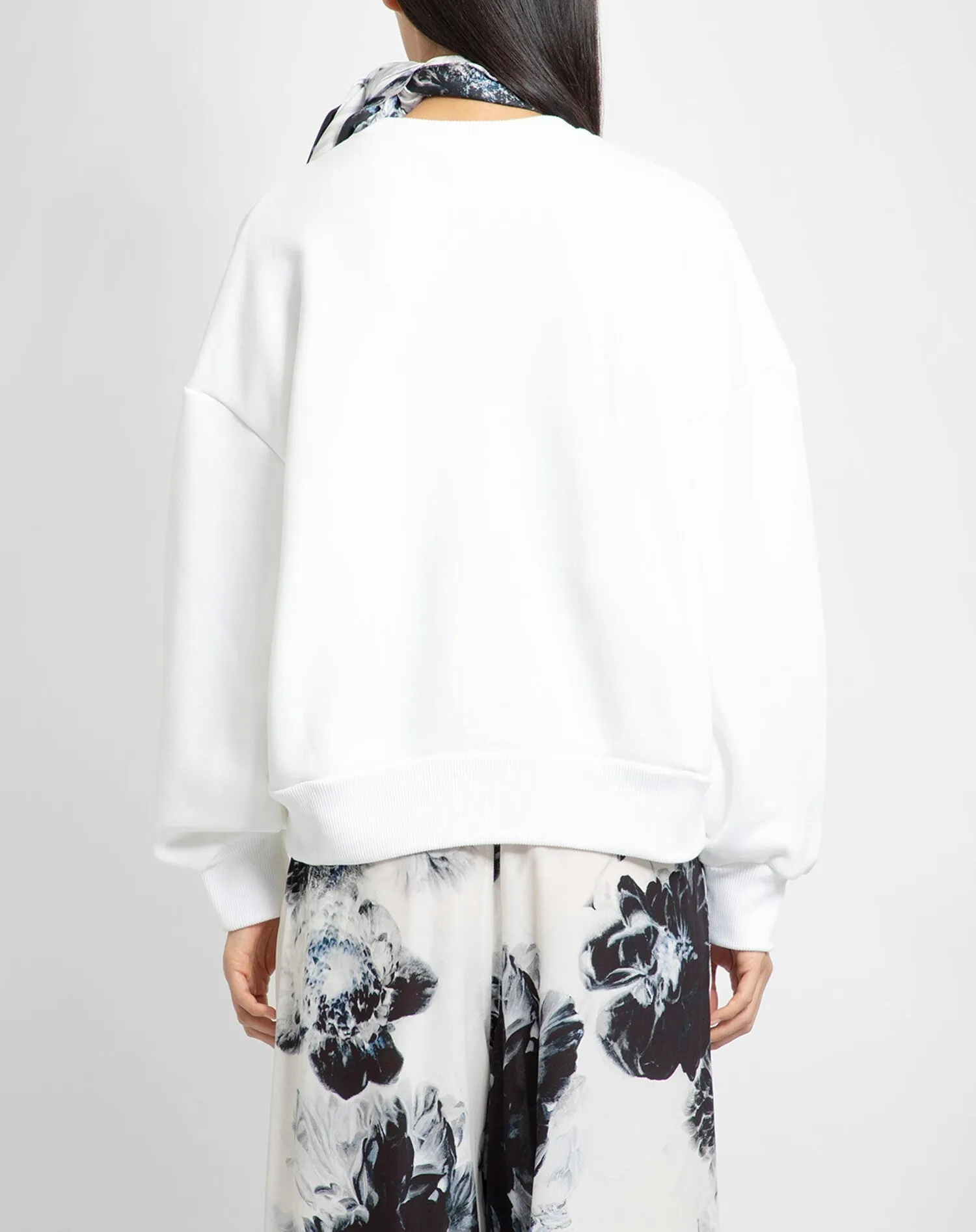 alexander mcqueen  |Crew Neck Flower Patterns Unisex Long Sleeves Plain Cotton