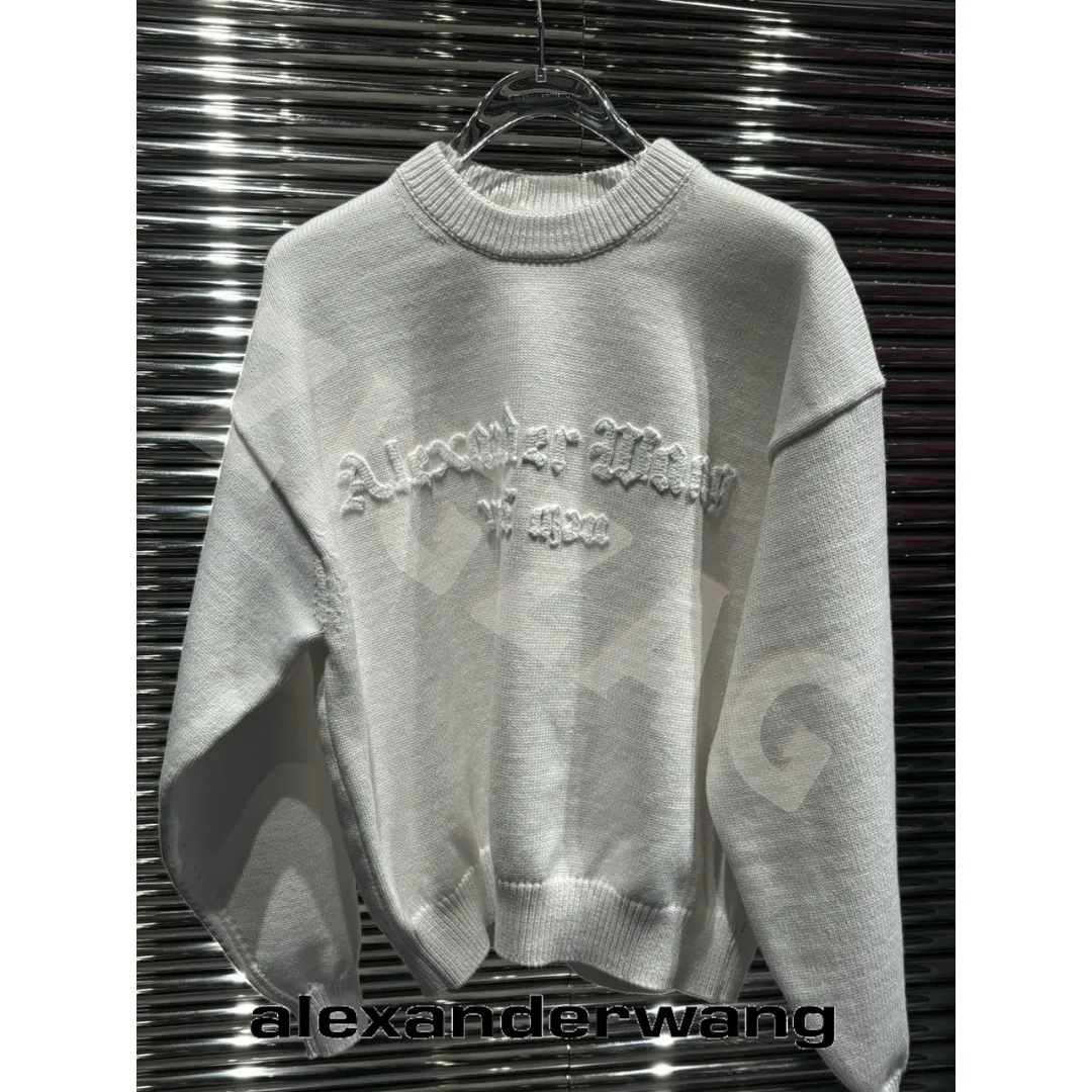 Alexander Wang  |Crew Neck Unisex Street Style Long Sleeves Plain Logo