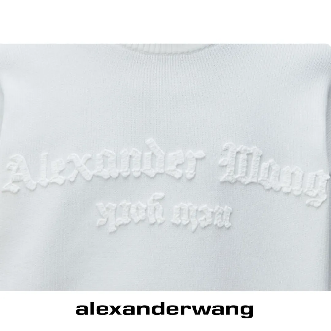 Alexander Wang  |Crew Neck Unisex Street Style Long Sleeves Plain Logo