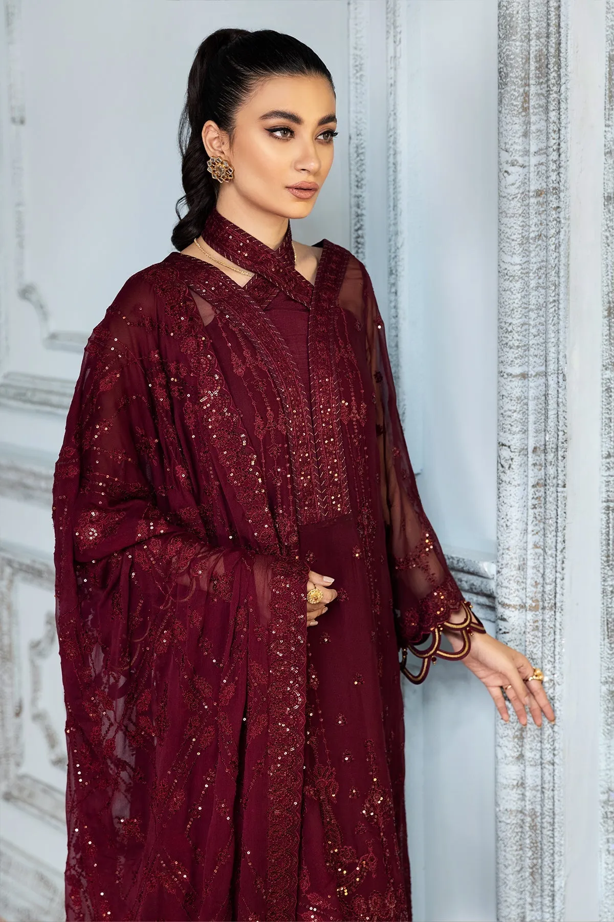 Alizeh Fashion Mah-e-Ru Unstitched Formal 3PC Suit D-08 Lavana