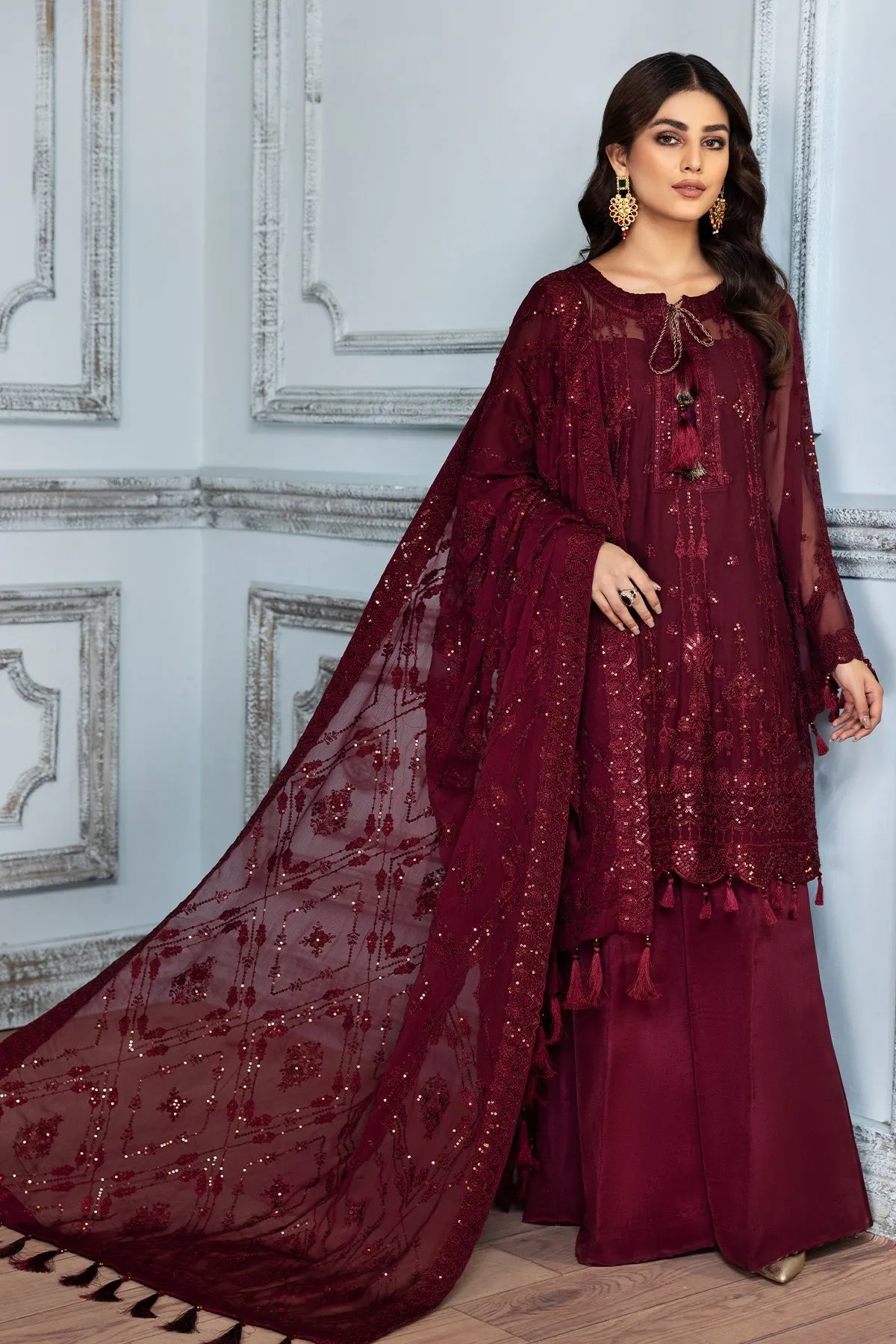 Alizeh Fashion Mah-e-Ru Unstitched Formal 3PC Suit D-08 Lavana