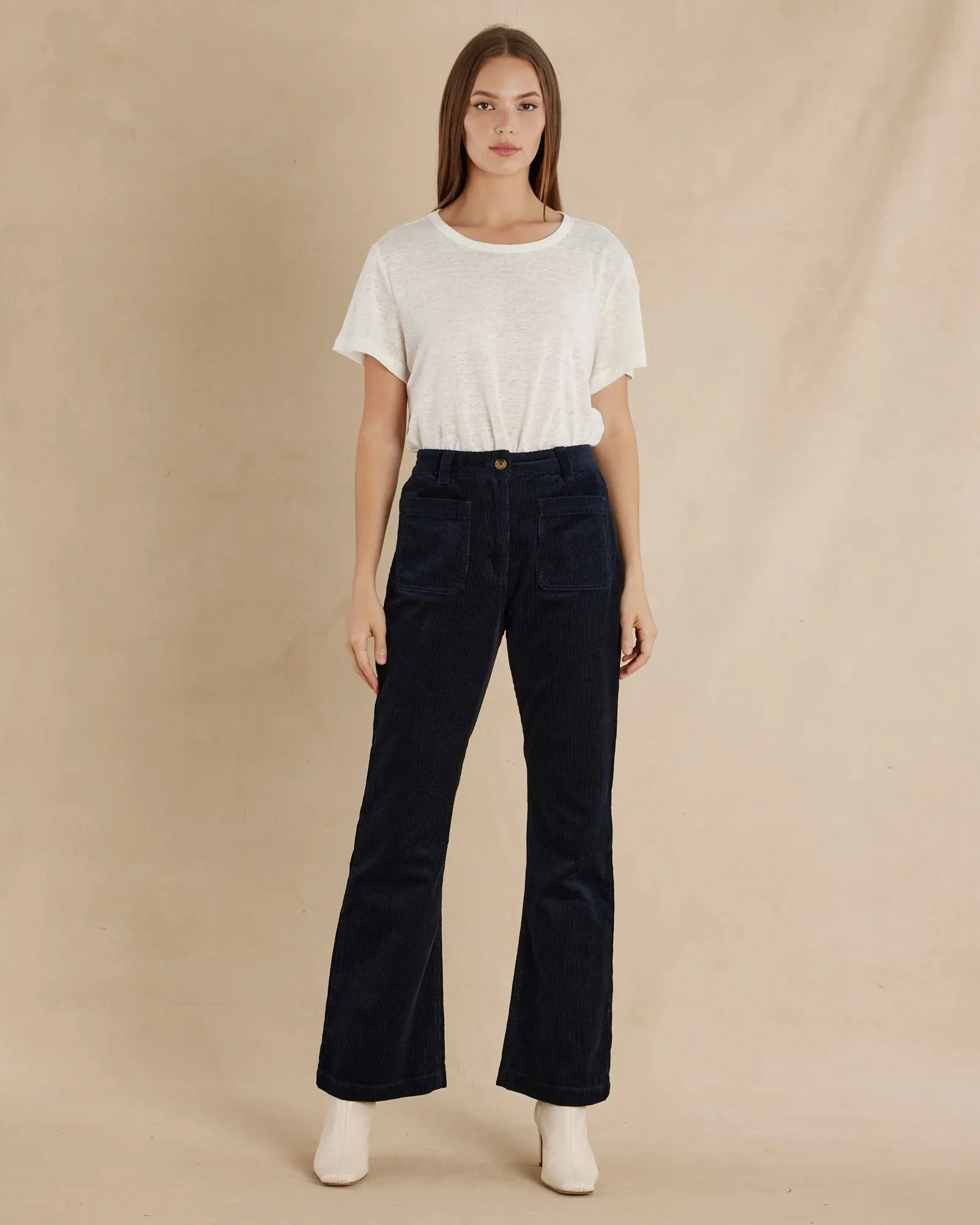 Amelius - Flavie Corduroy Flared Pant Navy