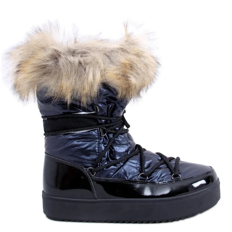 Amerie Blue women's snow boots black