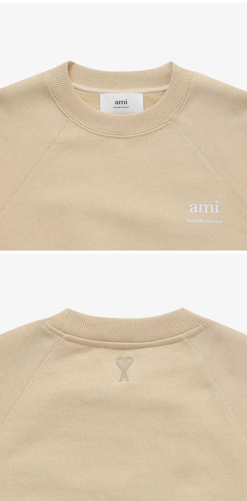 AMI PARIS  |Crew Neck Heart Unisex Long Sleeves Plain Cotton Logo