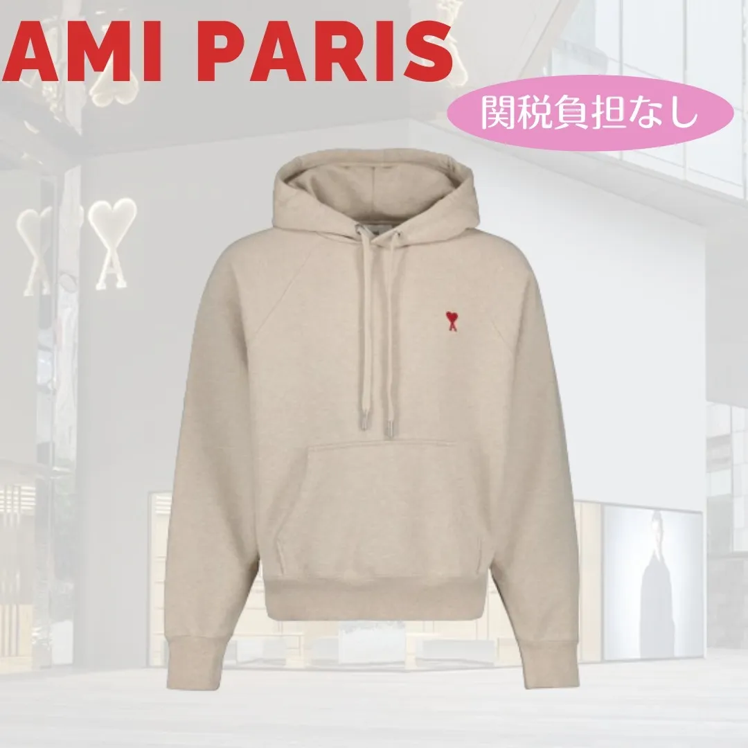 AMI PARIS  |Heart Unisex Street Style Long Sleeves Plain Cotton Logo