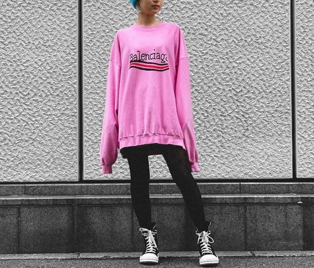 BALENCIAGA  |Crew Neck Street Style Long Sleeves Plain Cotton