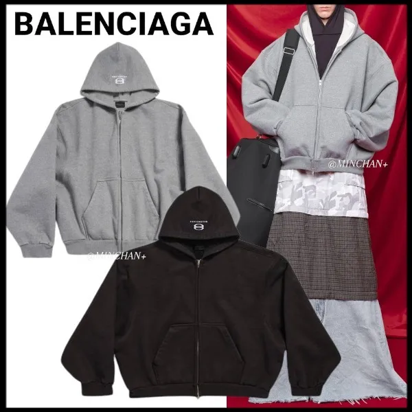 BALENCIAGA  |Unity Sports Icon Boxy Zip-up Hoodie Large Fit in White