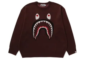 Bape Shark Jacquard Knit Sweater Brown