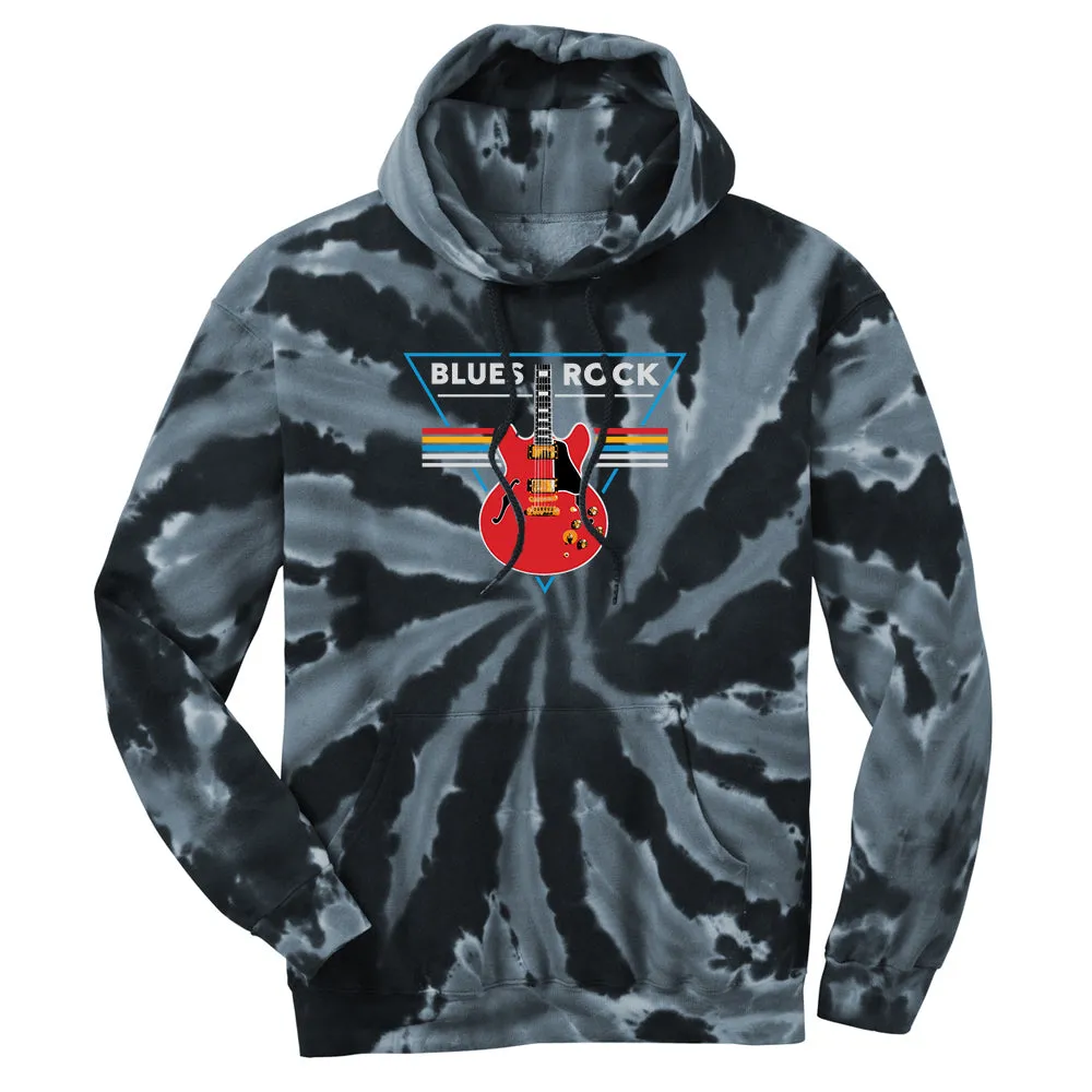 Blues Rock Triangle Tie Dye Pullover Hoodie (Unisex)