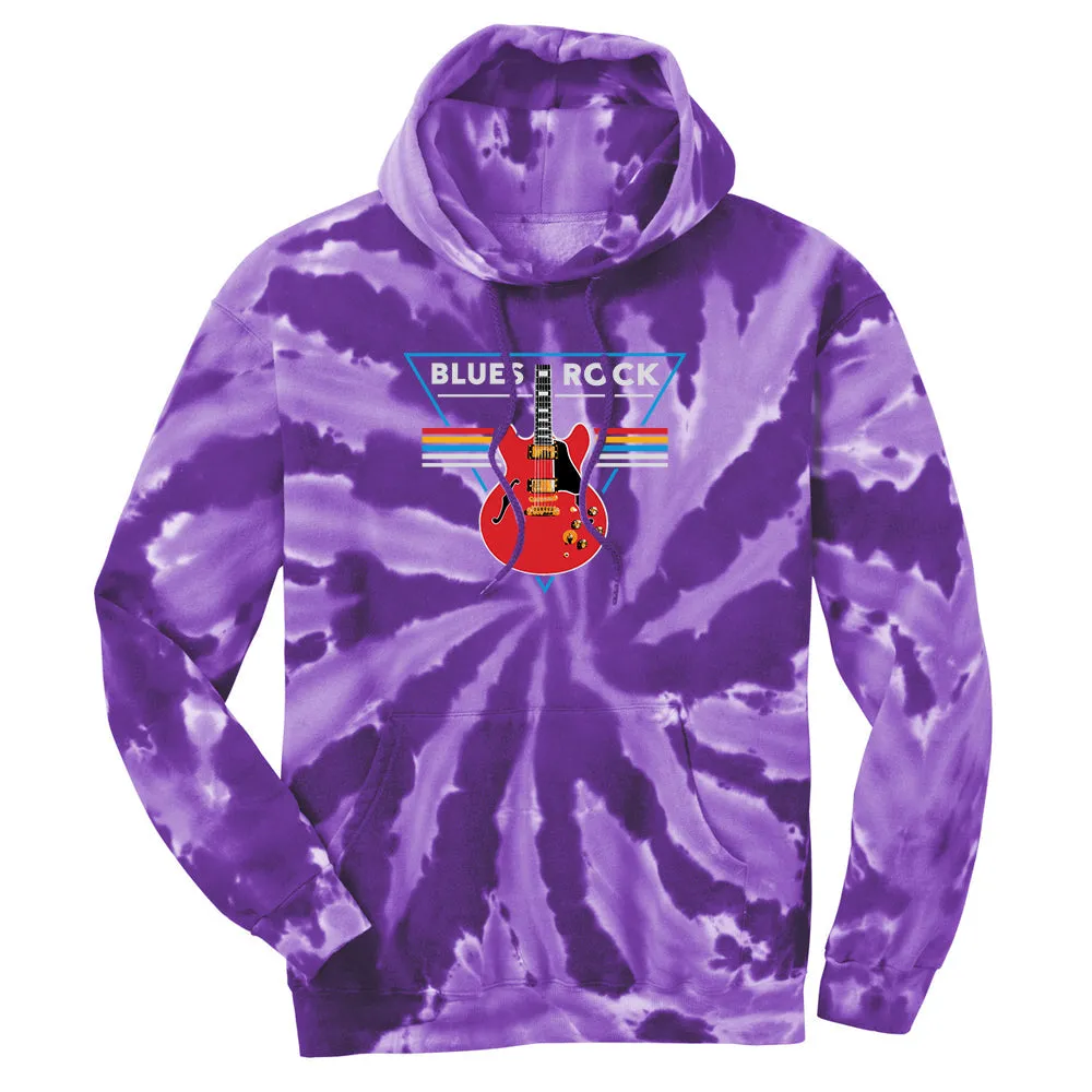 Blues Rock Triangle Tie Dye Pullover Hoodie (Unisex)