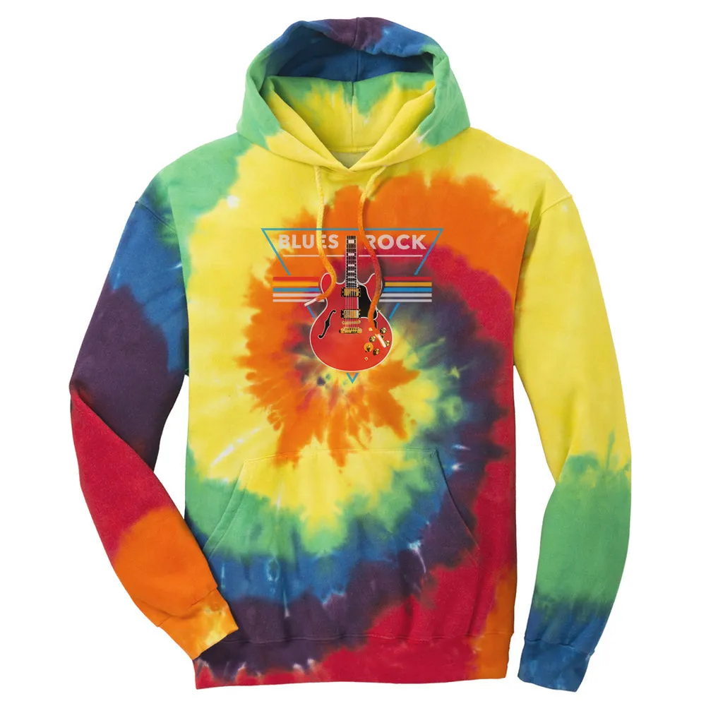 Blues Rock Triangle Tie Dye Pullover Hoodie (Unisex)