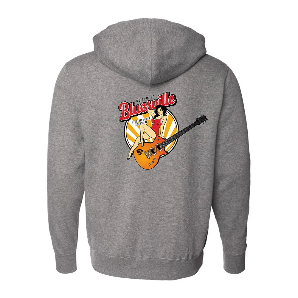 Bluesville Pin Up Girl Zip-Up Hoodie (Unisex)