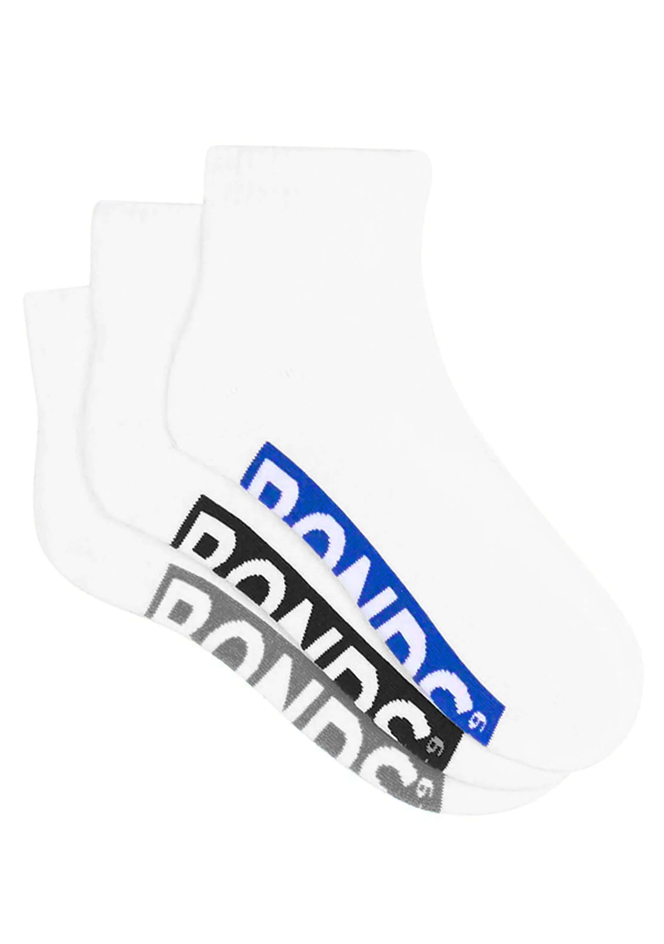 Bonds Mens Cushioned 1/4 Crew 3 Pack Socks White  SYAX3G