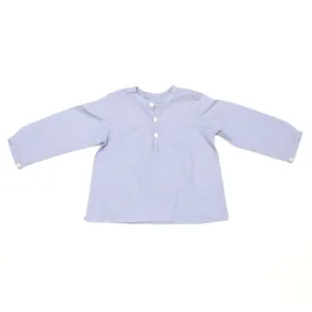 Bonpoint Fine Chambray Collarless Shirt: 18 Months