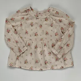 Bonpoint Floral Print Blouse Slant Button Detail: 4 Years