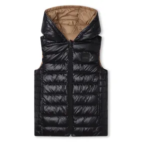 BOSS REVERSIBLE VEST BLACK AND STONE