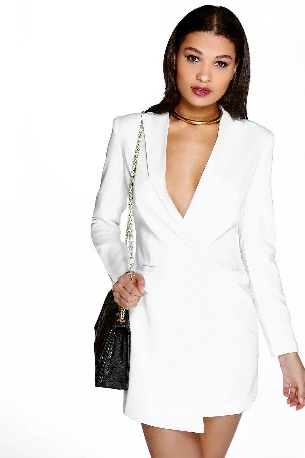 Boutique Leora Cross Front Blazer Dress