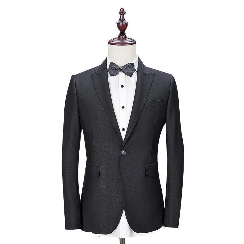 Business Style Men's Suit 3-Piece Suit Blazer + Pant + Vest Black