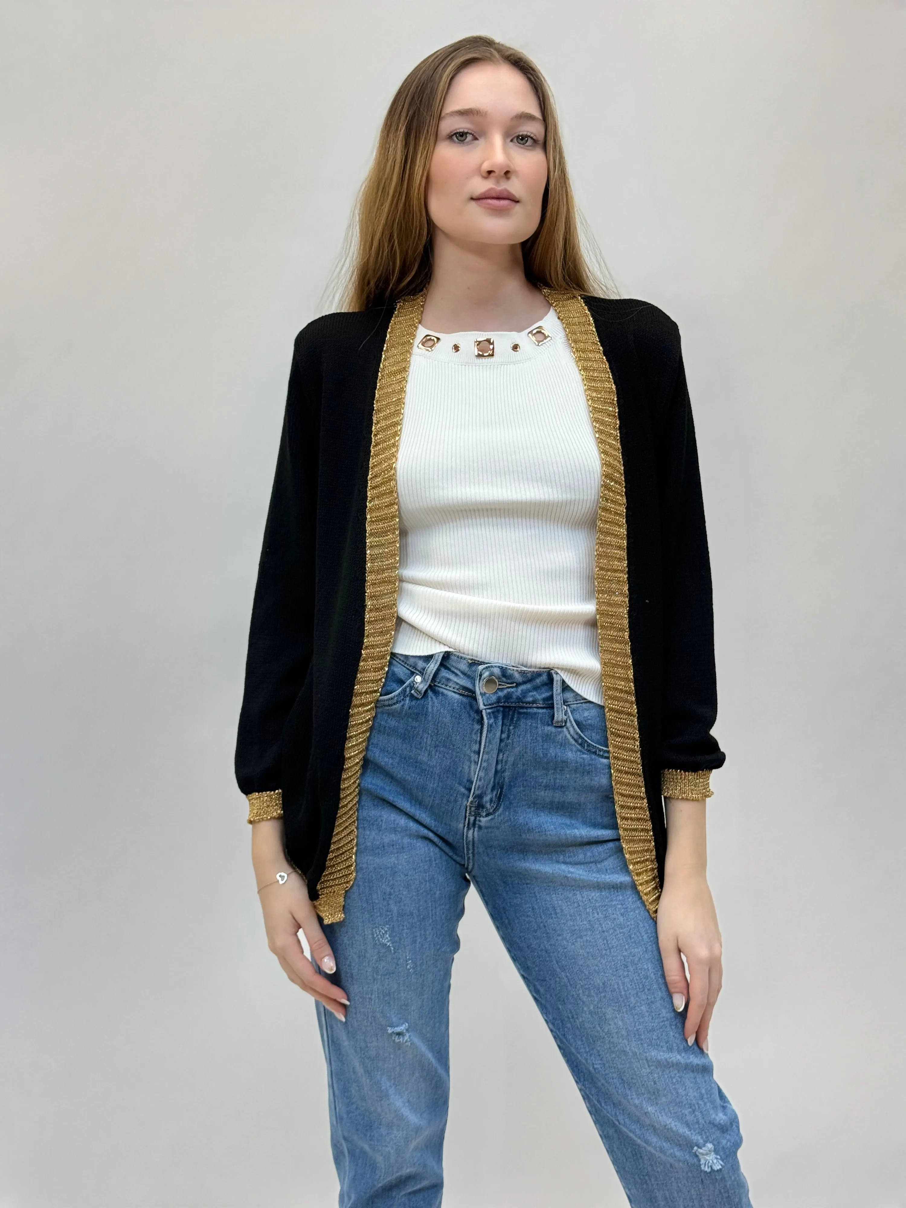 Cardigan con dettaglio in lurex