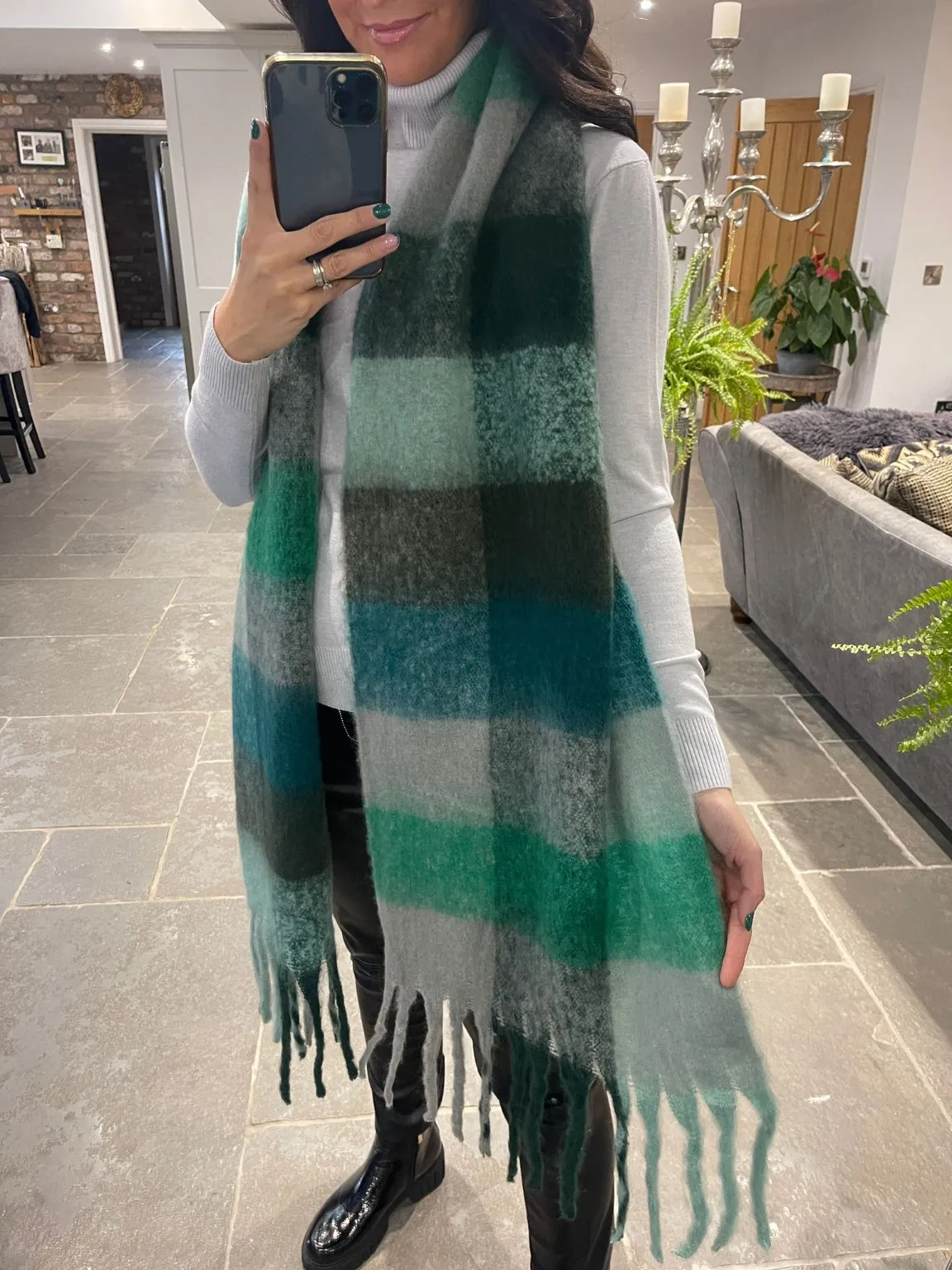 Checked Soft Touch Scarf