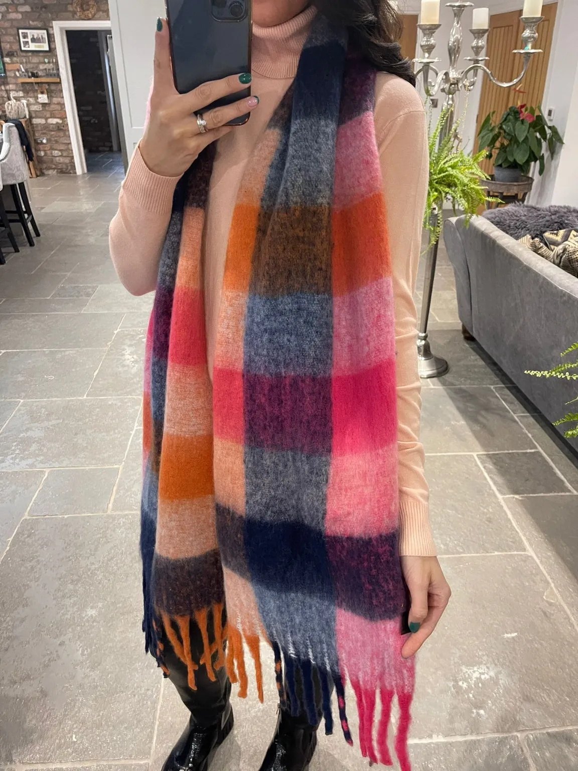 Checked Soft Touch Scarf