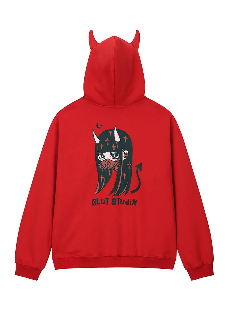 CLUT STUDIO  |●CLUT STUDIO● ZEPETO X devil hoodie - RED / unisex