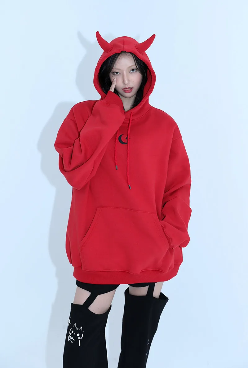 CLUT STUDIO  |●CLUT STUDIO● ZEPETO X devil hoodie - RED / unisex