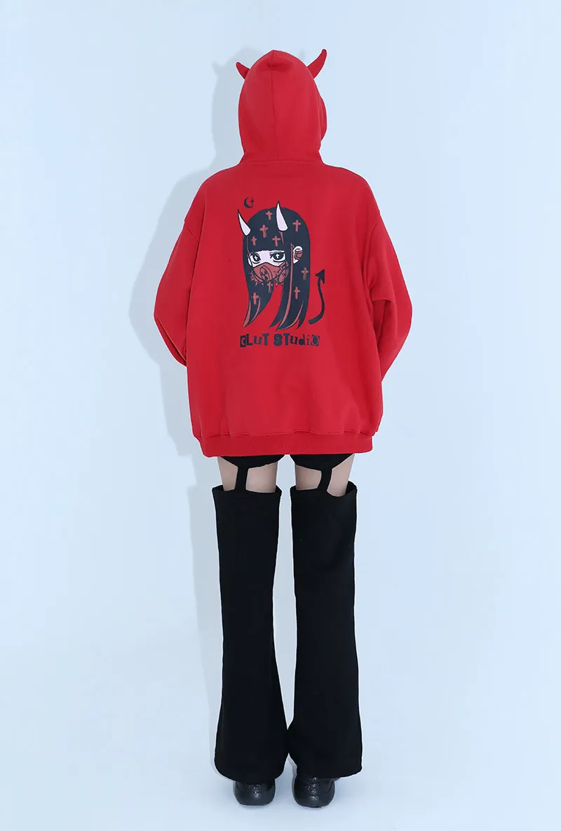 CLUT STUDIO  |●CLUT STUDIO● ZEPETO X devil hoodie - RED / unisex