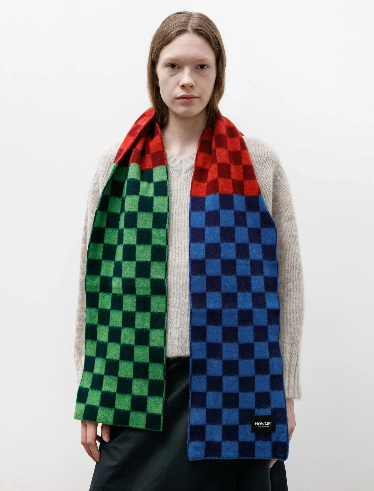 Cosmic Checkerboard Scarf - Forest