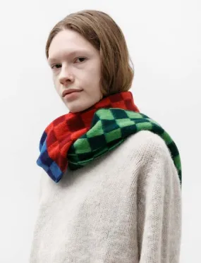 Cosmic Checkerboard Scarf - Forest