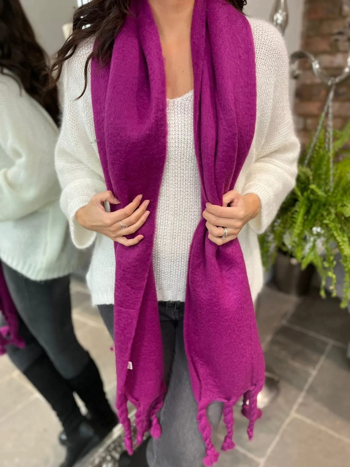 Cosy Twist Tassel Scarf