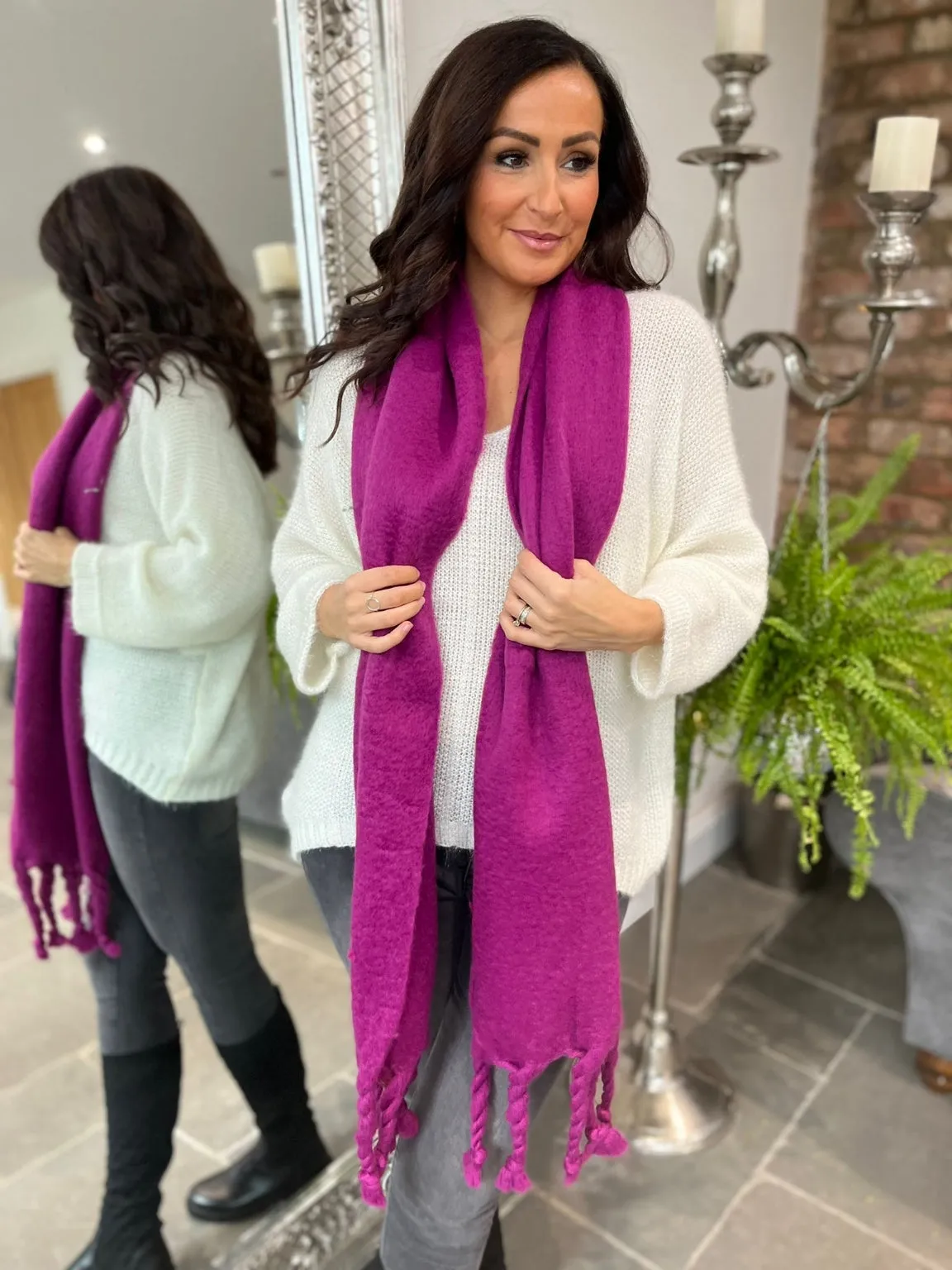 Cosy Twist Tassel Scarf