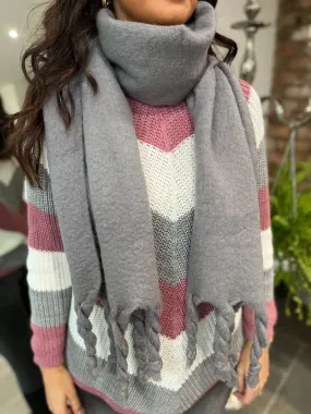 Cosy Twist Tassel Scarf