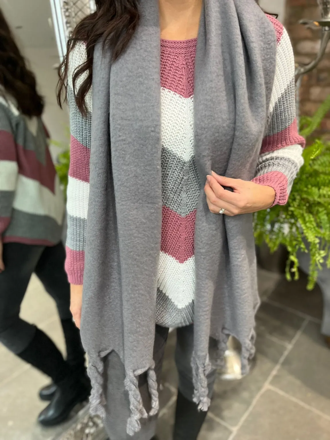 Cosy Twist Tassel Scarf