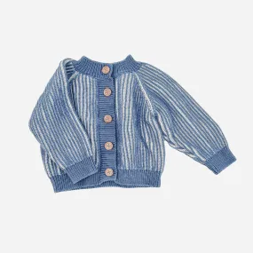 Cotton Brioche Cardigan | Dusty Blue