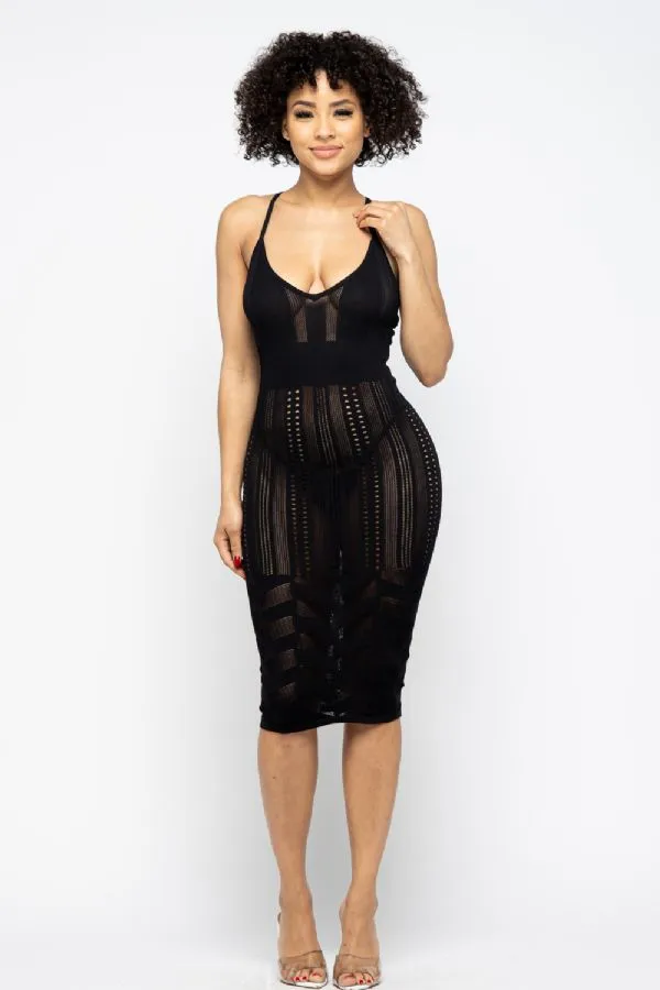 Crazy Love Midi Dress - Black