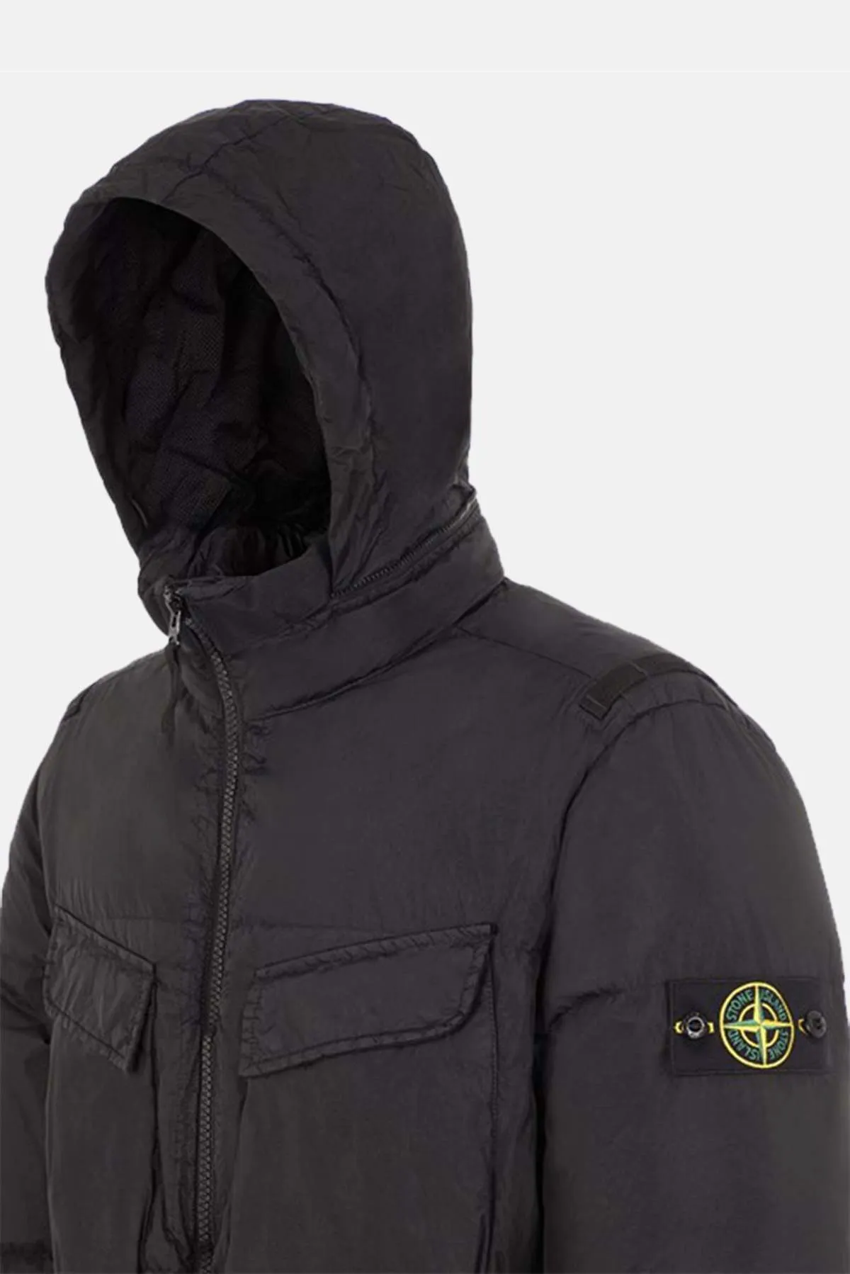 Crinkle Reps Down Jacket - Black