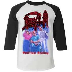 Death Spiritual Healing Wht/Blk Raglan Shirt