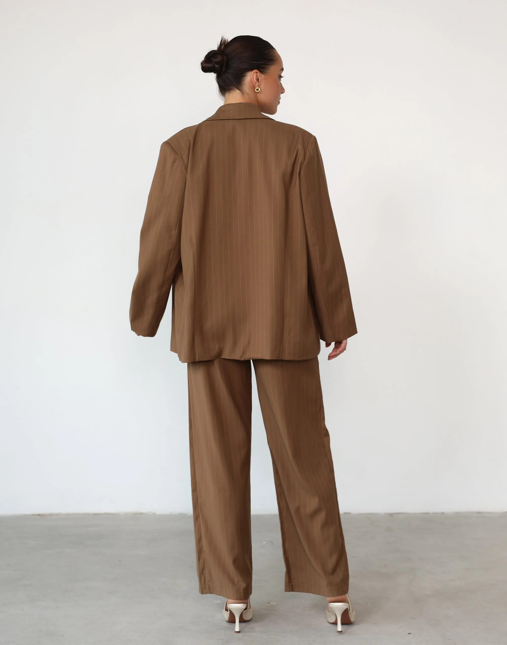 Devyn Blazer (Brown Pinstripe)