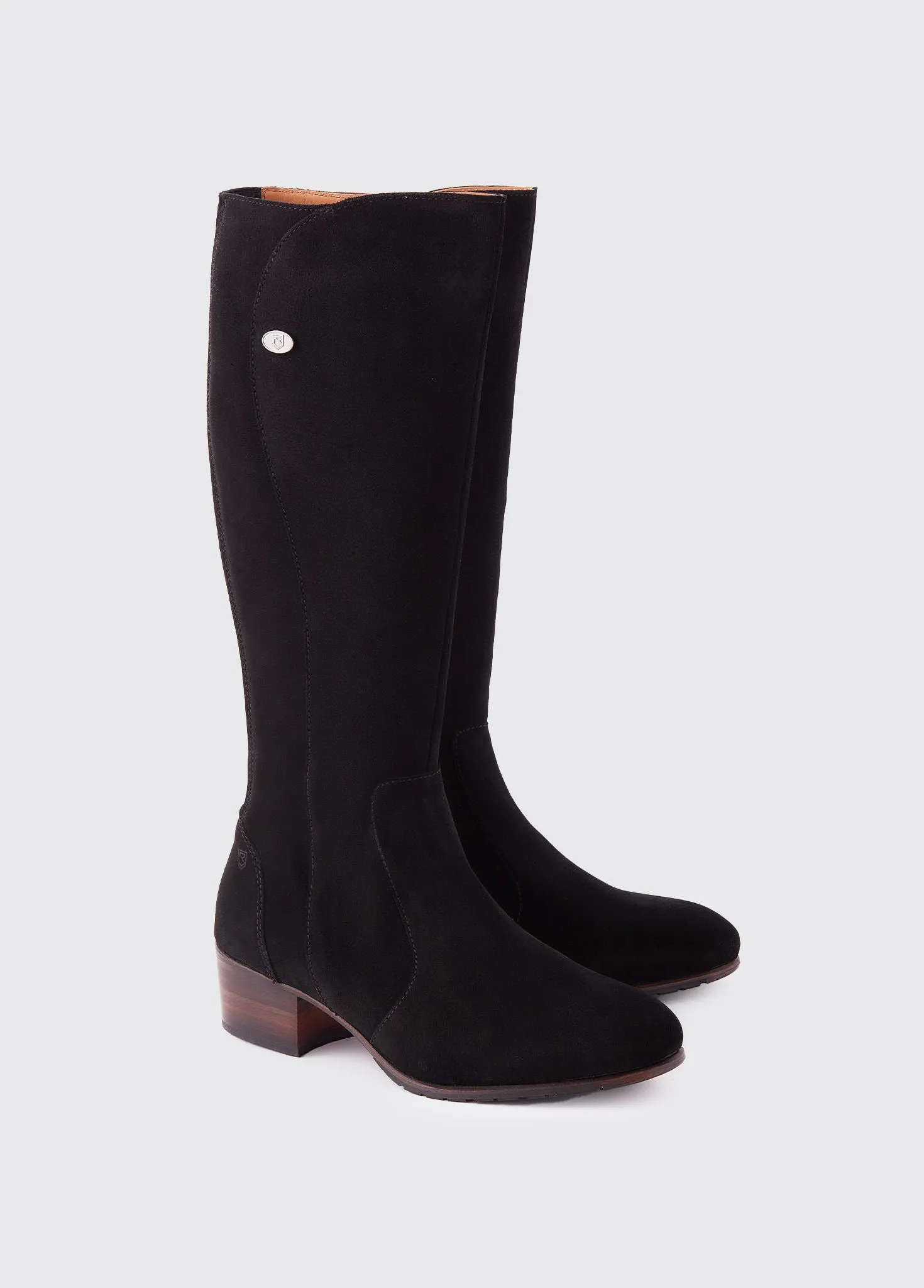 Downpatrick Knee High Boot - Black Suede