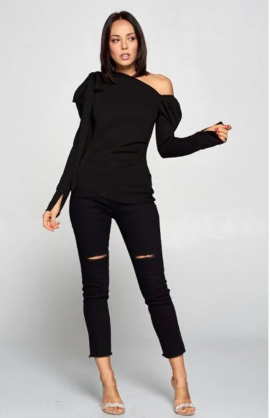 Drama Queendom Puffy Off Shoulder Long Sleeve Top - PREORDER