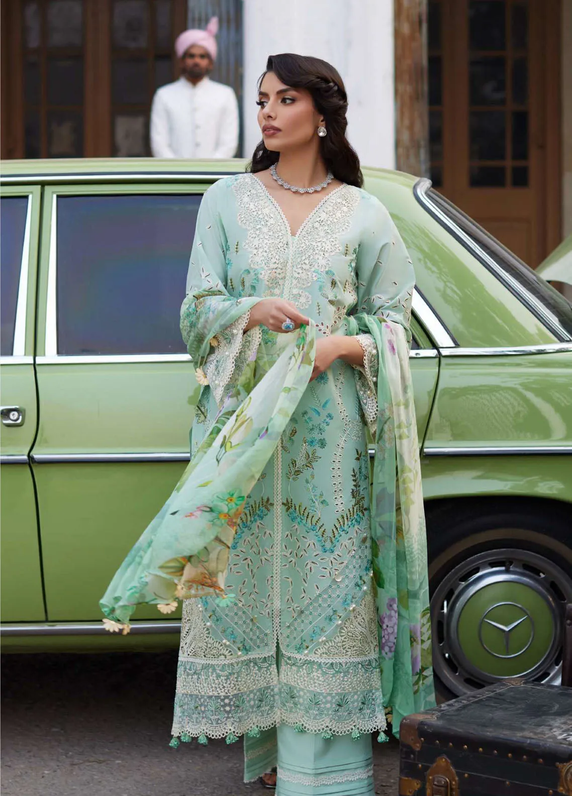 Elaf Premium Eid Edit Embroidered Lawn 3 Piece Unstitched Suit EF24PEE D-11 SIVANA