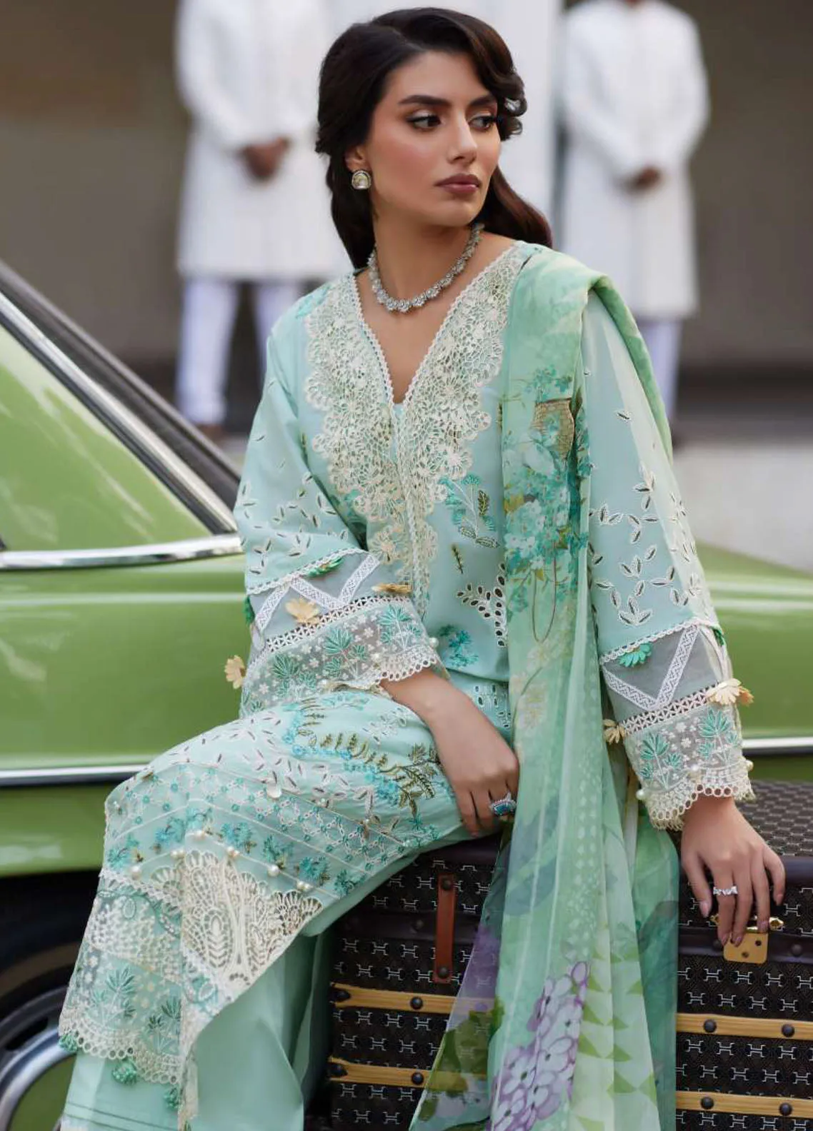 Elaf Premium Eid Edit Embroidered Lawn 3 Piece Unstitched Suit EF24PEE D-11 SIVANA