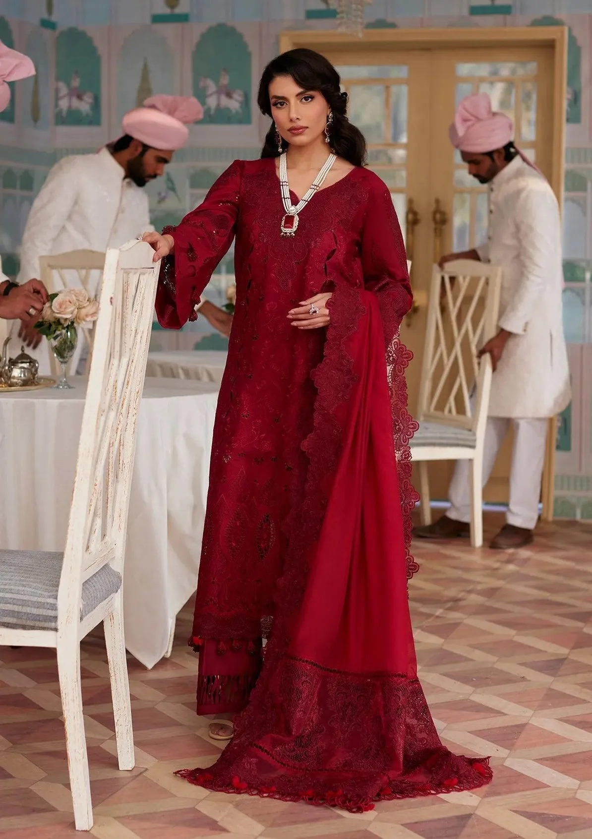 Elaf Premium Festive Eid Embroidered Lawn Unstitched 3Pc Suit ELE-06 WAFA